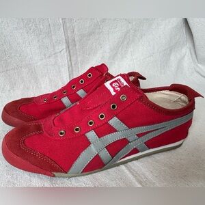 Onitsuka Tiger Red Mexico 66 Slip-On/Low Cut Sneakers/Red/Canvas. Size EU 40